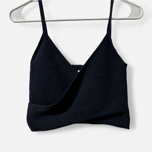 Black Ribbed Women's Top